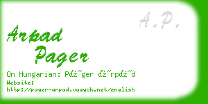 arpad pager business card